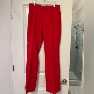 Red Zara wide-leg pants